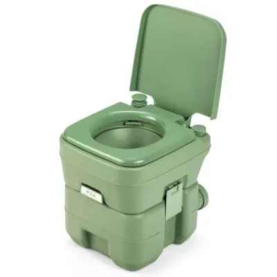 Camping WC Cestovní toaleta Mobilní toaleta WC Přenosná venkovní toaleta 20 L-šedá