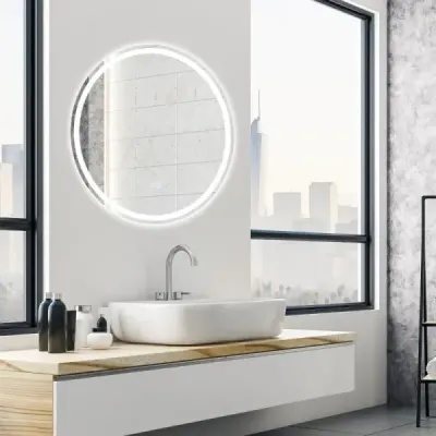 Kulaté koupelnové zrcadlo LED pro montáž na zeď 3000 K-6000 K ? 60 cm