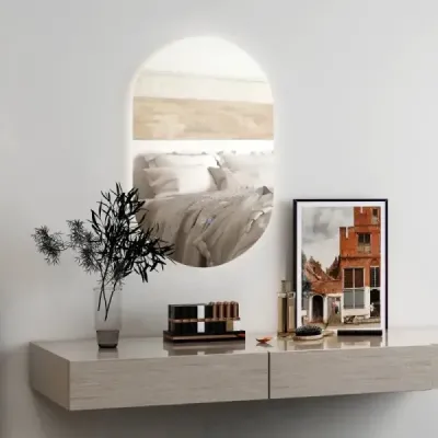 80 x 50 cm LED nástěnné zrcadlo Oválné stmívatelné koupelnové zrcadlo