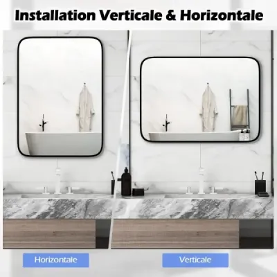 Koupelnové zrcadlo 70 x 50 cm velké kosmetické zrcadlo s netříštivou fólií obdélníkové