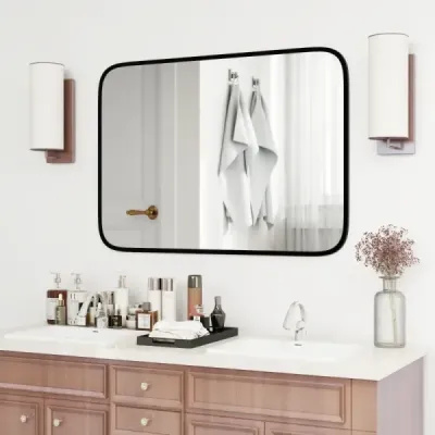 Koupelnové zrcadlo 70 x 50 cm velké kosmetické zrcadlo s netříštivou fólií obdélníkové