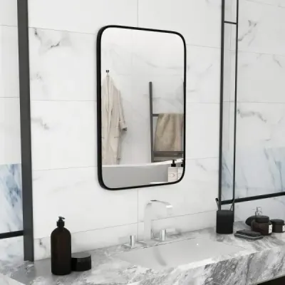 Koupelnové zrcadlo 70 x 50 cm velké kosmetické zrcadlo s netříštivou fólií obdélníkové