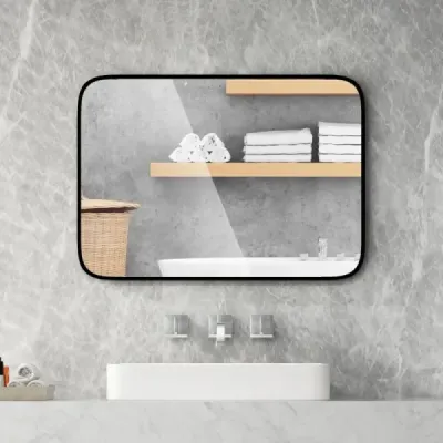 Koupelnové zrcadlo 70 x 50 cm velké kosmetické zrcadlo s netříštivou fólií obdélníkové