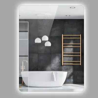 80 x 60 cm Obdélníkový zrcadlo s LED osvětlením Nástěnné zrcadlo do koupelny