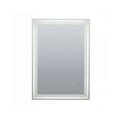 Obdélníkové koupelnové zrcadlo s LED osvětlením, proti zamlžování a paměťovou funkcí, nástěnné zrcadlo 70 x 50 cm