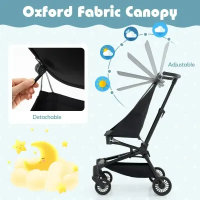Skládací kočárek s nastavitelnou a odnímatelnou stříškou Travel Buggy Dětský kočárek