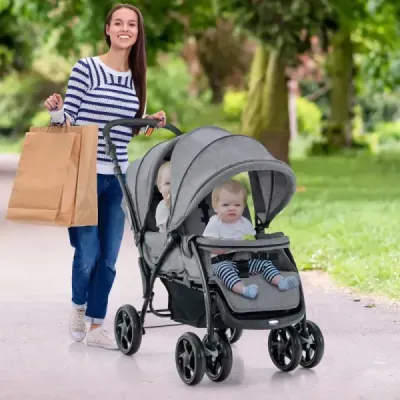 Sourozenecký kočárek skládací sourozenecký kočárek twin kočárek twin bugg šedá