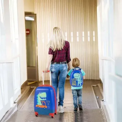 2-dílná dětská zavazadlová souprava příruční zavazadla a batoh modrá