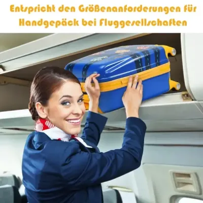2-dílná sada dětských kufrů pevný kufřík a batoh 33 x 22 x 51 cm tmavě modrá