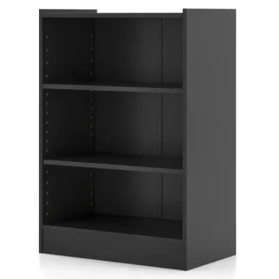 Stojící regál se 3 přihrádkami Regál s nastavitelnými policemi černý 50 x 30 x 75 cm