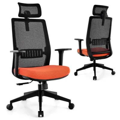 Ergonomická kancelářská židle s opěradlem a bederní opěrkou a pohodlnou 3D opěrkou hlavy do 180 kg
