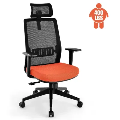 Ergonomická kancelářská židle s opěradlem a bederní opěrkou a pohodlnou 3D opěrkou hlavy do 180 kg