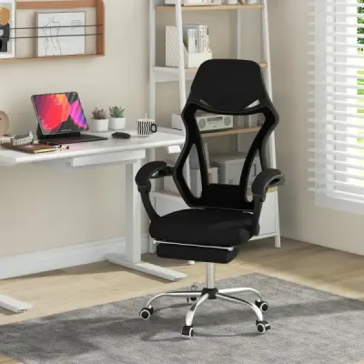 Ergonomická kancelářská židle s opěrkou nohou a výškově nastavitelným sklonem opěradla