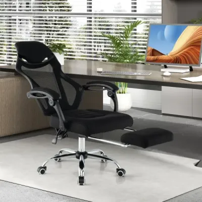 Ergonomická kancelářská židle s opěrkou nohou a výškově nastavitelným sklonem opěradla