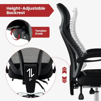 Ergonomická kancelářská židle s opěrkou nohou a výškově nastavitelným sklonem opěradla