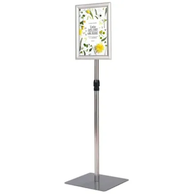 Informační stojan DIN A4 Výškově nastavitelný Odnímatelný stojan na plakáty Stříbrná/Černá 33 x 24 cm-Černá