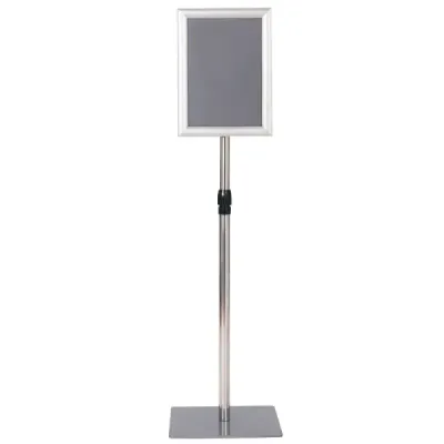 Informační stojan DIN A4 Výškově nastavitelný Odnímatelný stojan na plakáty Stříbrná/Černá 33 x 24 cm-Černá