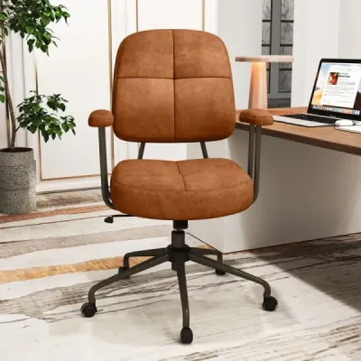 Kancelářská židle ergonomická otočná židle s područkami a kolečky počítačová židle čalouněná výškově nastavitelná
