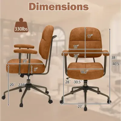 Kancelářská židle ergonomická otočná židle s područkami a kolečky počítačová židle čalouněná výškově nastavitelná