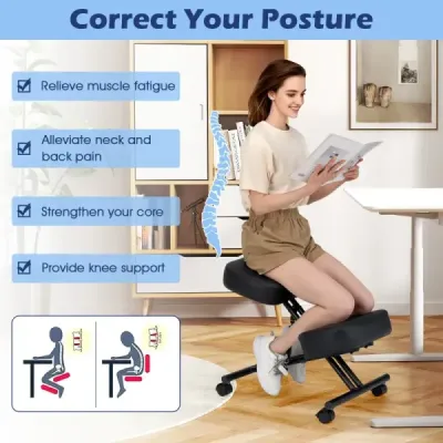 Ergonomická kolenní stolička s úhlovým sedákem pro úlevu od bolesti Ortopedická kancelářská židle