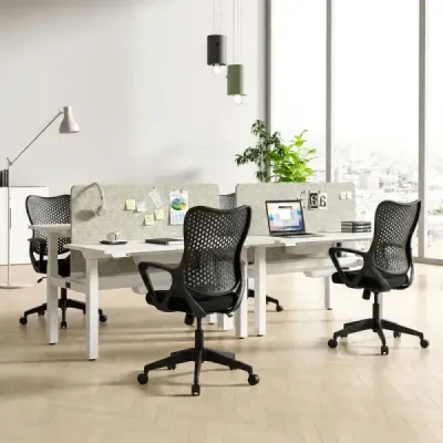 Ergonomická kancelářská židle s prodyšným síťovaným opěradlem, výškově nastavitelná otočná židle, černá