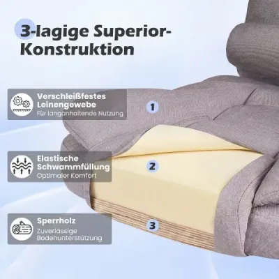 Ergonomická manažerská židle s kolečky, nastavitelná výška sedáku, opěradlo a polstrované područky, šedá