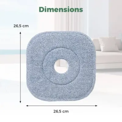 26,5 x 26,5 cm 6dílná sada náhradních hlavic mopu náhradní návlek z mikrovlákna odnímatelný mop šedý