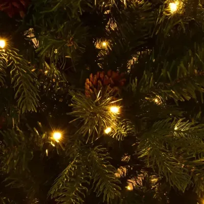 Umělý vánoční stromek s LED pohádkovými světly Vánoční stromek 210/225/240 cm Zelená-240 cm