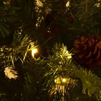 Umělý vánoční stromek s LED pohádkovými světly Vánoční stromek 210/225/240 cm Zelená-240 cm