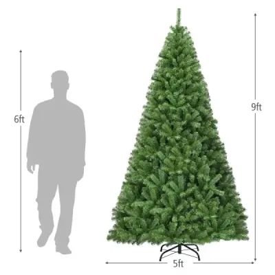 270cm umělý vánoční stromek se skládacím systémem a 2132 tipy PVC jehličí vánoční stromek