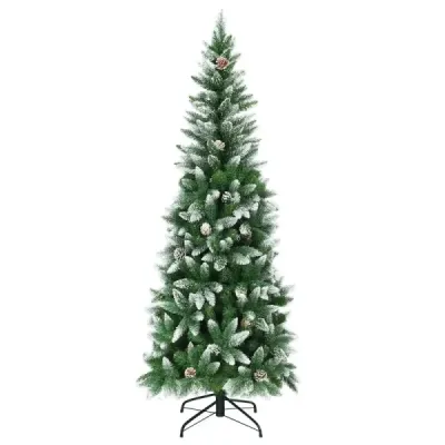 Zasněžený vánoční stromek s kovovým stojanem a 630 špičatými PVC jehlami 180 cm