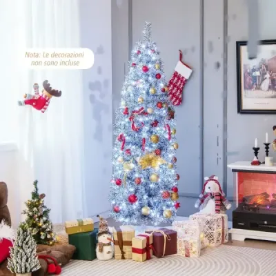 180 cm umělý vánoční stromeček s 250 studenými bílými LED diodami Slim White + Black
