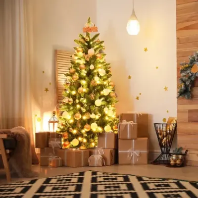150 cm vysoce osvětlený vánoční stromeček s teplou bílou světle zelenou barvou