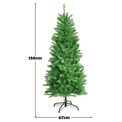 150 cm vysoce osvětlený vánoční stromeček s teplou bílou světle zelenou barvou
