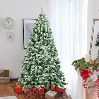 Umělý zasněžený vánoční stromek s kovovým stojanem a PVC jehlami 180 cm
