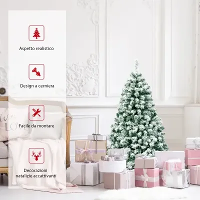 135 cm hoher Künstlicher Weihnachtsbaum Beleuchteter Schneebedeckter Baum mit Metallständer