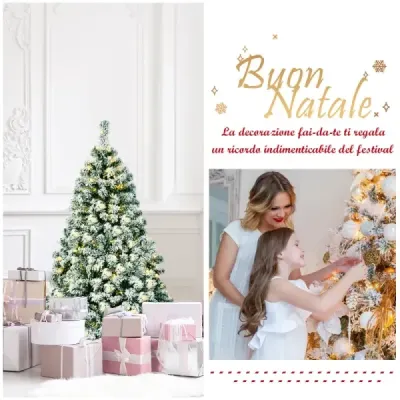 135 cm hoher Künstlicher Weihnachtsbaum Beleuchteter Schneebedeckter Baum mit Metallständer