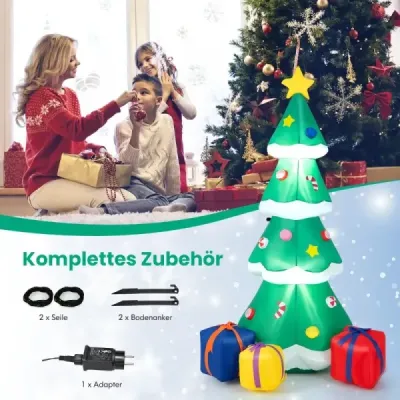 180 cm nafukovací vánoční stromek s dárkovou krabičkou LED vánoční dekorace