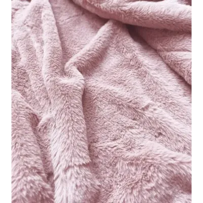 Dámská sametová zimní bunda 6502BIG růžová