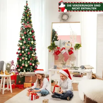 210 cm umělý poloviční vánoční stromek sváteční stromek se 150 LED světly