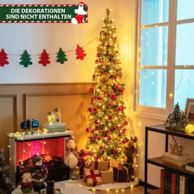 210 cm Pre-Lit Half Tree Vánoční stromek Polovina umělého stromku
