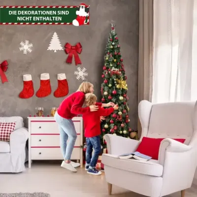 210 cm Pre-Lit Half Tree Vánoční stromek Polovina umělého stromku