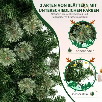 210 cm Pre-Lit Half Tree Vánoční stromek Polovina umělého stromku