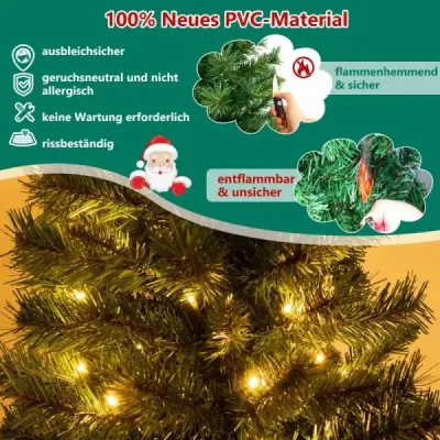 120 cm umělý vánoční stromek v květináči s osvětlením a časovačem Vánoční stromek v květináči