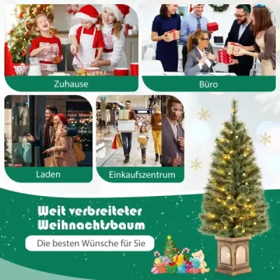 120 cm umělý vánoční stromek v květináči se světly a světly, časovačem a tipy na větve