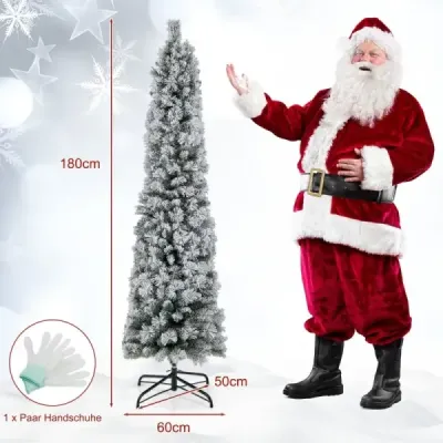 180 cm vánoční stromek Zasněžený vánoční stromek se 150 teplými bílými světly