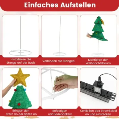 LED umělý vánoční stromek 190cm osvětlený vánoční stromeček s 200 LED světly