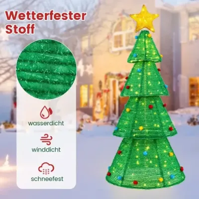 LED umělý vánoční stromek 190cm osvětlený vánoční stromeček s 200 LED světly