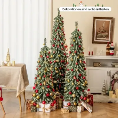 Sada 3 vánočních stromků umělých 120+150+180 cm vánoční stromek pro domácí kancelář