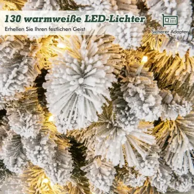 Umělý vánoční stromek se světly Slavnostní stromek Umělý stromek pro domácnost Zelený 150 cm